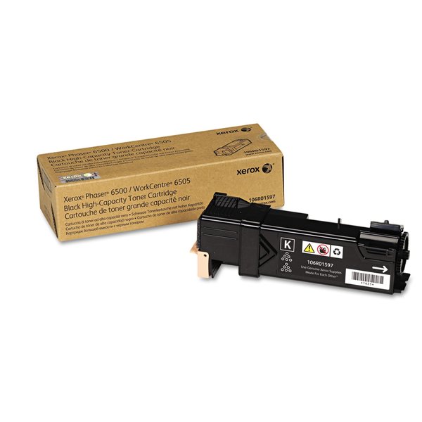 Xerox Toner Cartridge, 3000 Page, Black, Printer Model: Phaser 6500, WorkCentre 6505 106R01597